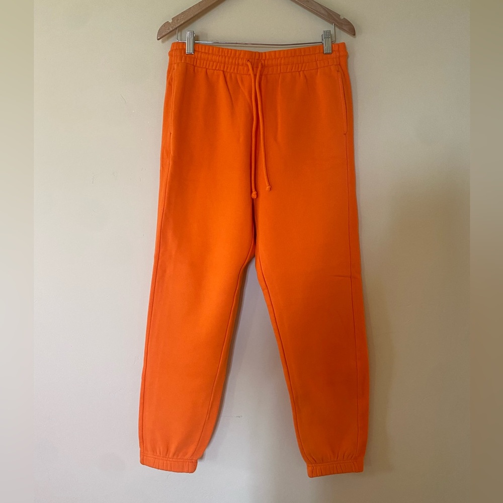 Aritzia TNA Fleece Orange Sweatpants